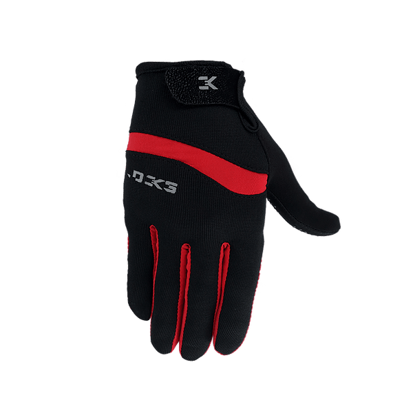 Luva Pro Hand Lancer Dedo Longo Preto e Vermelho