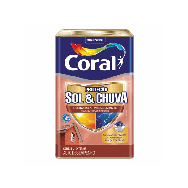 Proteção Sol & Chuva Resina Impermeabilizante 18L Coral