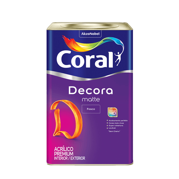 Tinta Acrílica Decora Matte Fosco 18L Branco Coral 