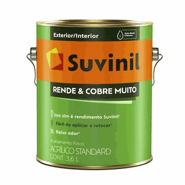 Tinta Acrílica Rende &amp; Cobre Muito Fosco 3,6L Suvinil