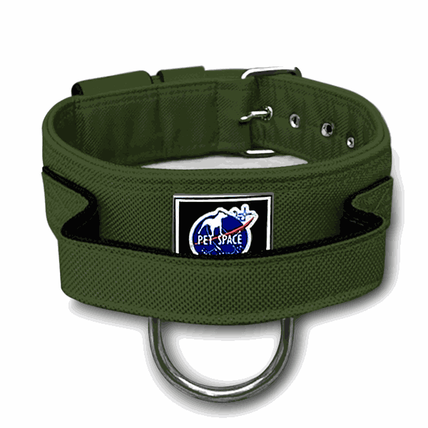 COLEIRA TÁTICA 5cm COM ALÇA verde militar