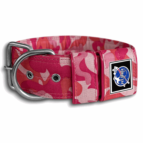 COLEIRA ESTAMPADA 5cm camuflado rosa