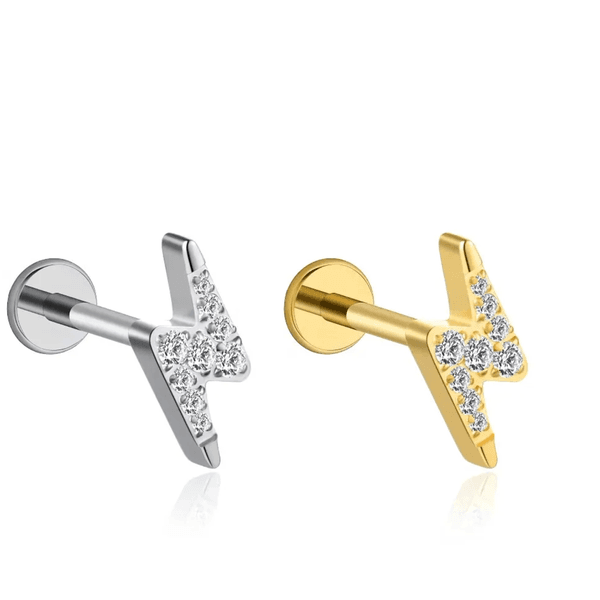 Labret raio cravejado com zirconias