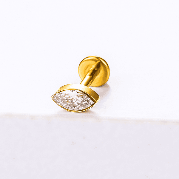 Piercing Labret com Zircônia Marquise
