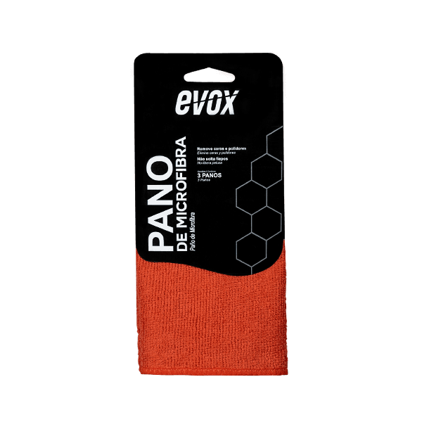 PANO DE MICROFIBRA 29X29CM 3 UNIDADES EVOX