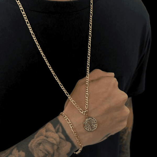 Kit Corrente 3 por 1 + Pulseira(70cm)- Banhado a Ouro 18K