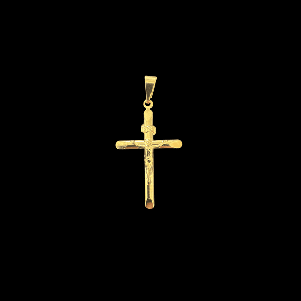 Pingente Cruz de Cristo Detalhado - - Banhado A Ouro 18k