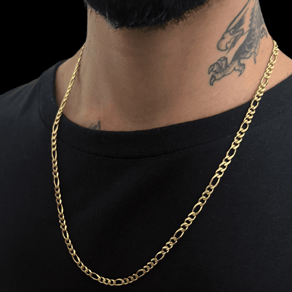 Corrente 3 por 1(2,5mm) - 60cm - Banhado a Ouro 18K 