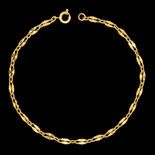 Pulseira Achatada(2mm) - Banhado A Ouro 18k