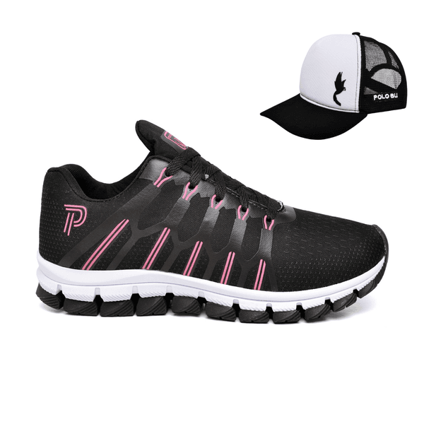 Tênis Feminino Casual Básico Corrida Dia a Dia Macio Confortável com Boné do 34 ao 40