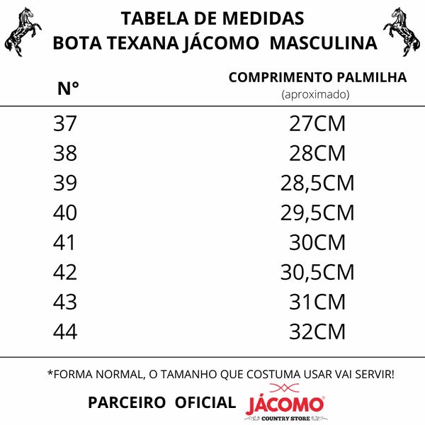 Bota texana masculina jacomo sales
