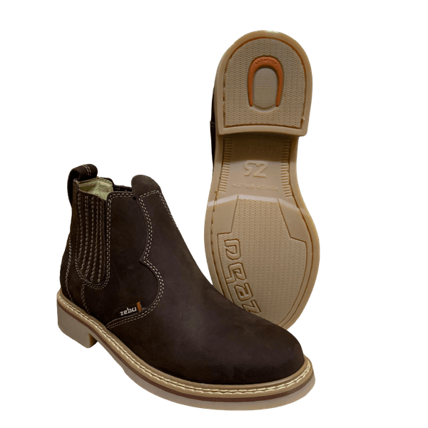Botina Zebu Original Café em Couro Gran Nobuck | Conforto e Estilo