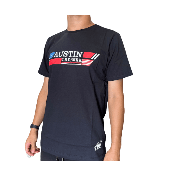 Camiseta Masculina Austin Estampada - TRD/MRK/Preta