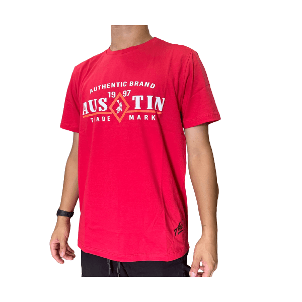 Camiseta Masculina Austin Estampada - Authentic Brand/Vermelho