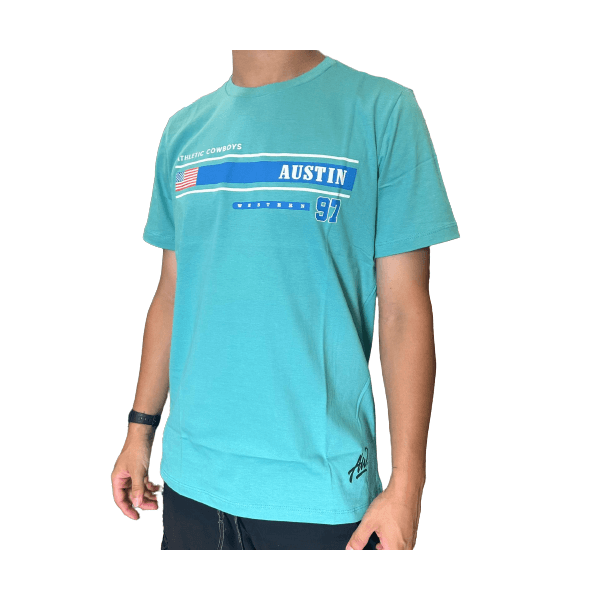 Camiseta Masculina Austin Estampada - Athletic Cowboys/Azul
