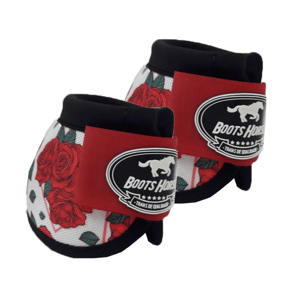 Cloche Boots Horse - Estampa 26 / Velcro vermelho