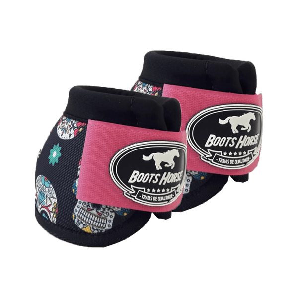 Cloche Boots Horse - Estampa 28 / Velcro rosa