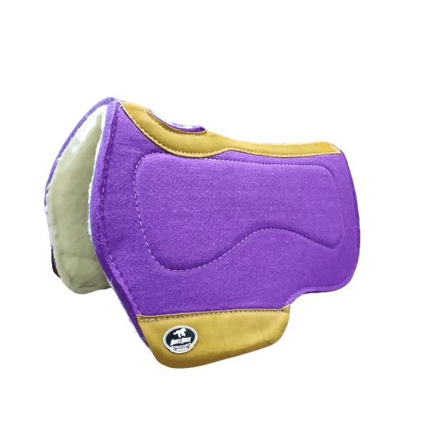 Manta Boots Horse Flex Chip Tambor Redonda Pelego - Roxo / Marrom Claro