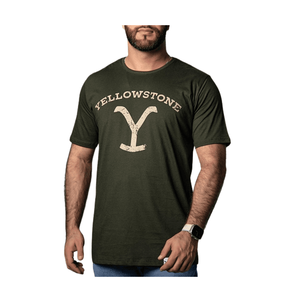 Camiseta Masculina Yellowstone - YE15 Verde Musgo