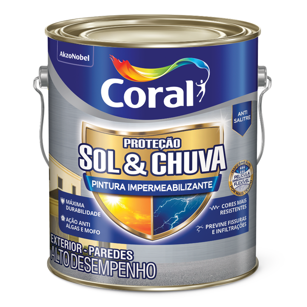 Acrílico Fosco Sol e Chuva Impermeável Branco - 3,6L