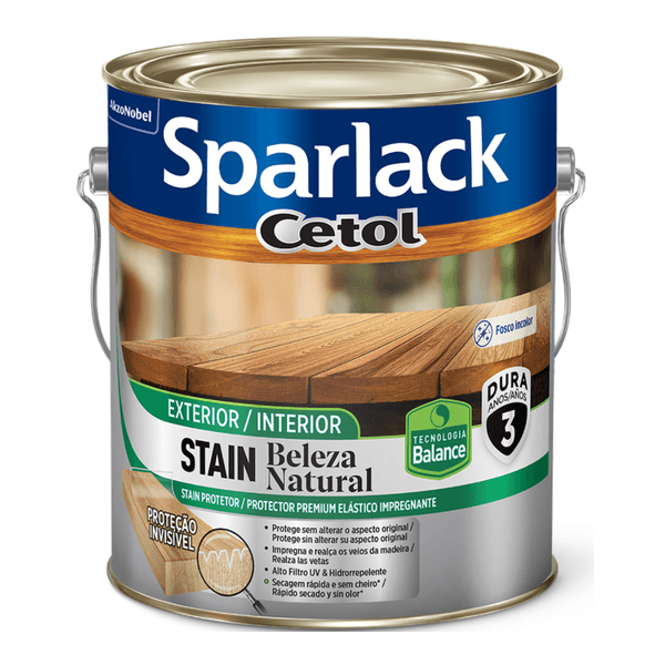 Verniz Cetol Stain Beleza Natural Fosco Incolor Base Água - 900ml