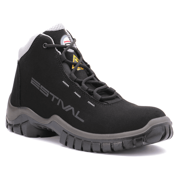 Bota De Segurança Eletricista Em Microfibra - Preto e Cinza - Estival - EN10143S2 - Bico Composite - CA 45932