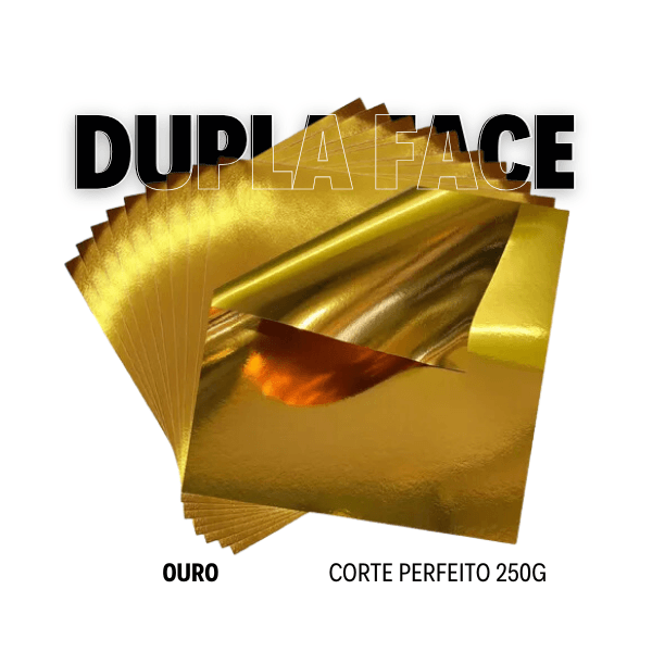 Papel Lamicote Dupla Face Ouro 250g