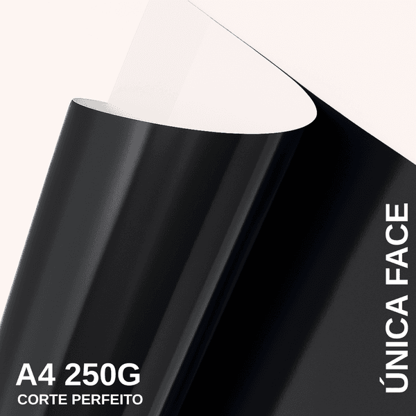 Papel Lamicote Uma Face Preto