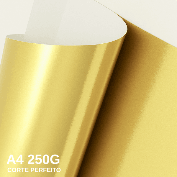 Papel Lamicote Uma Face Ouro Velho