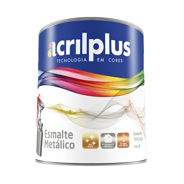 ESMALTE METÁLICO 900 ML ACRILPLUS – DIVERSAS CORES
