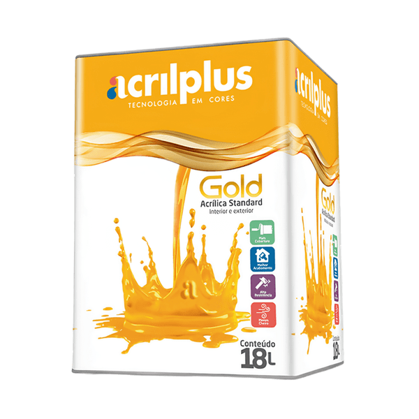 TINTA GOLD STANDARD SEMI BRILHO 18 LITROS ACRILPLUS - DIVERSAS CORES