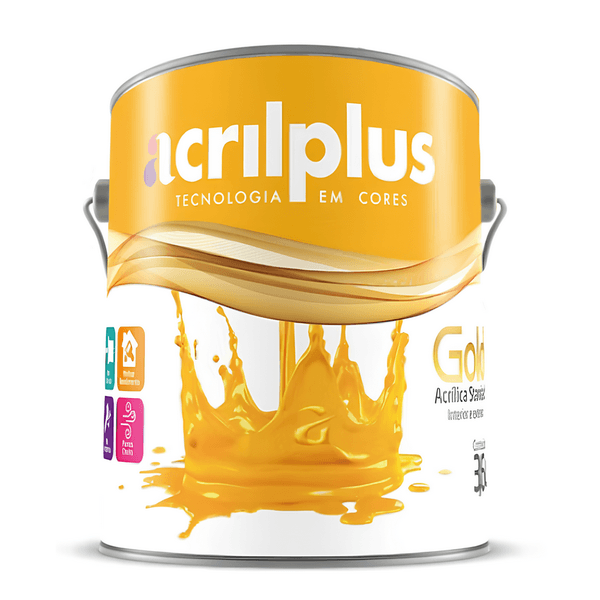 TINTA GOLD STANDARD SEMI BRILHO 3,6 LITROS ACRILPLUS - DIVERSAS CORES