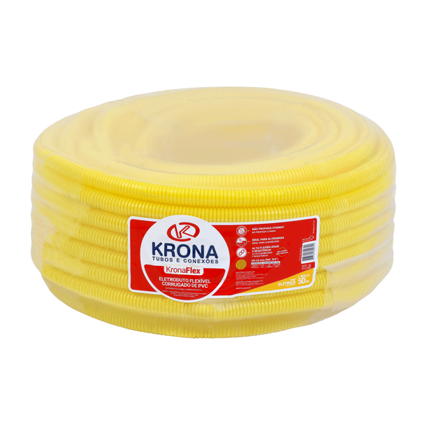 MANGUEIRA PVC CORRUGADA AMARELA KRONA – DIVERSOS TAMANHOS
