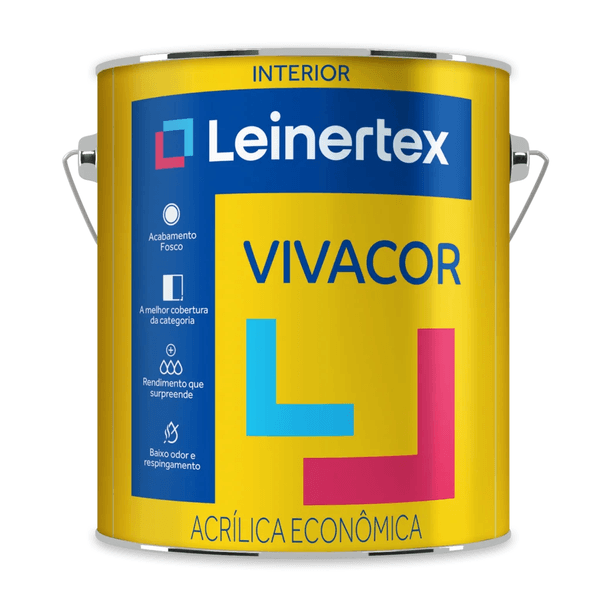 TINTA VIVACOR ACRÍLICA 3,6 LTS LEINERTEX – DIVERSAS CORES