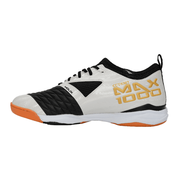 Chuteira Futsal Penalty Max 1000 Ecoknit - Branco/Dourado/Preto