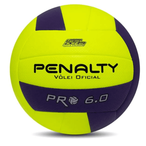 Bola Vôlei Penalty 6.0 PRO X - Amarela/Roxa/Preta