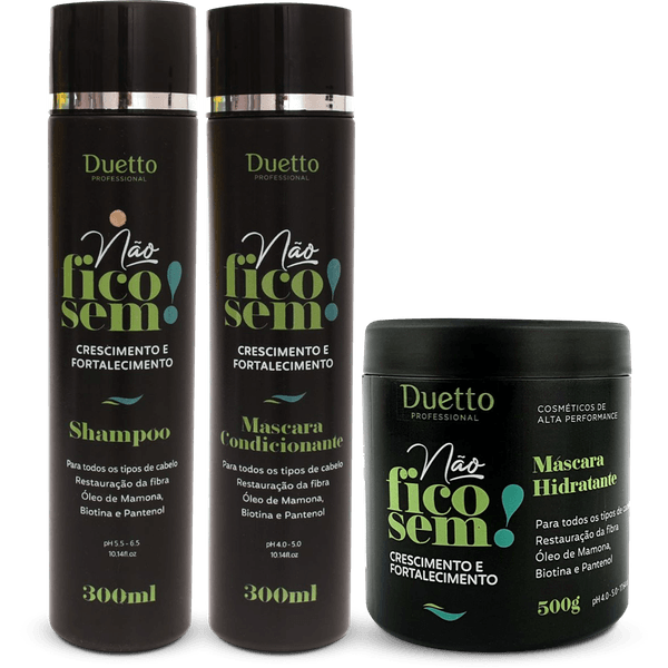 Kit Não Fico Sem Fortalecimento e Crescimento Duetto Professional 300ml 