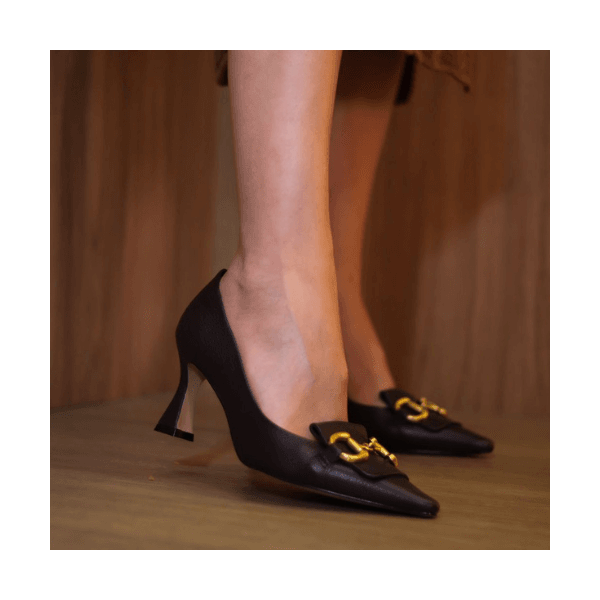 Scarpin Diana Marrom em Couro