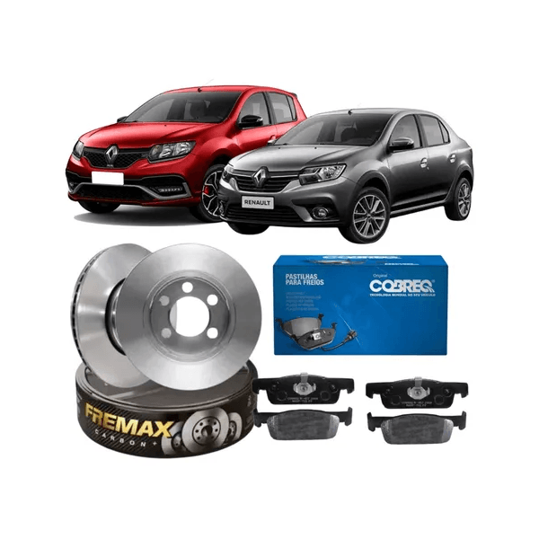 Kit Pastilha Disco Freio Sandero/logan 2014 2017 2020 2022