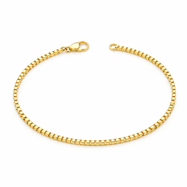 Pulseira Veneziana Fecho Lagosta Banhado a Ouro 18K