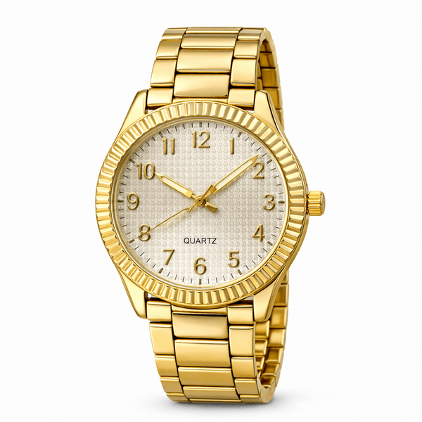 Relógio Quartz Date Just Aço Dourado 