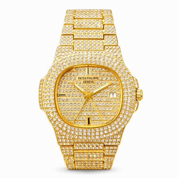 Relógio Ice Cravejado Aço Dourado