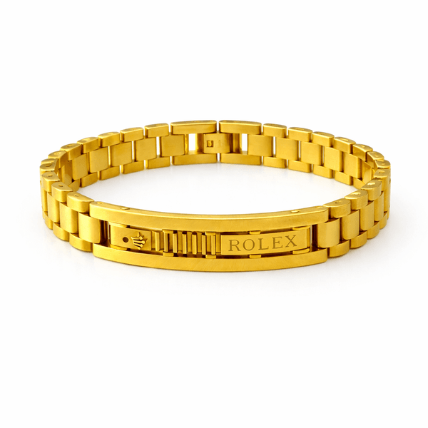 Pulseira Rolex Escrito 12 Milímetros Aço Dourado