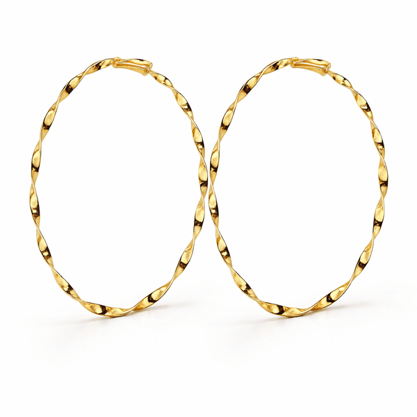 Brinco Argola Torcida N5,5 Banhado a Ouro 18K