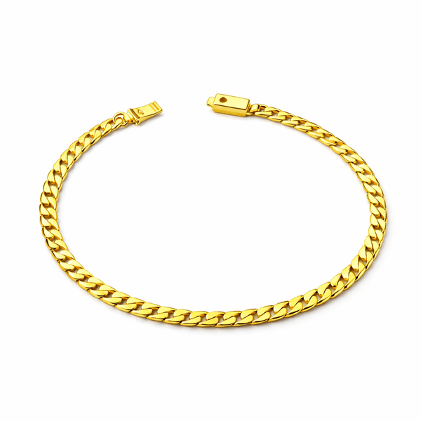 Pulseira Grumet Chapada Fecho Gaveta Banhado a Ouro 18K