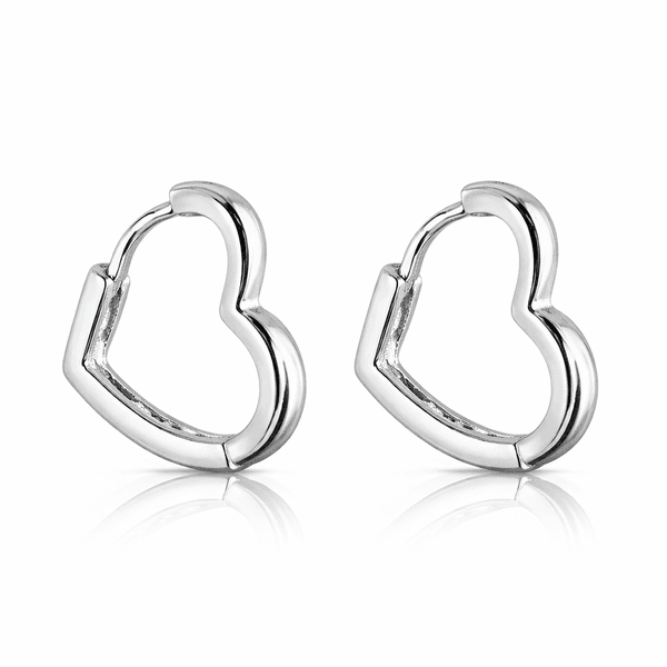 Brinco Argola Coração Banhado A Prata 925 