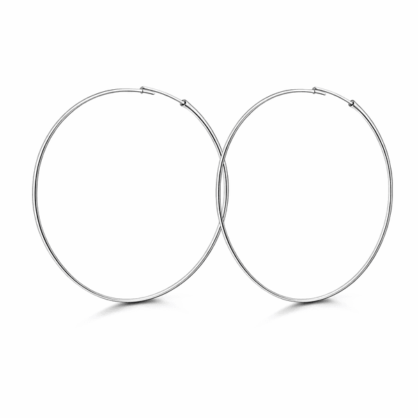 Brinco Argola Passante N8 Banhado a Prata 925