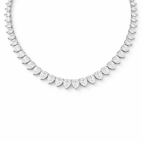 Colar Coração Viena 100 Zircônias Banhado a Prata 925