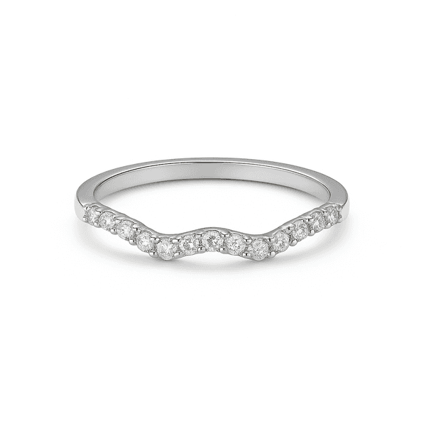 Anel Onda Cristal Cravejado Banhado a Prata 925