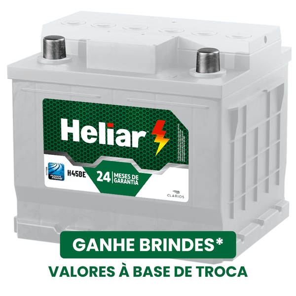 Bateria Heliar 45AH + Brindes | Garantia 24 Meses | Com Base de Troca (São Paulo)